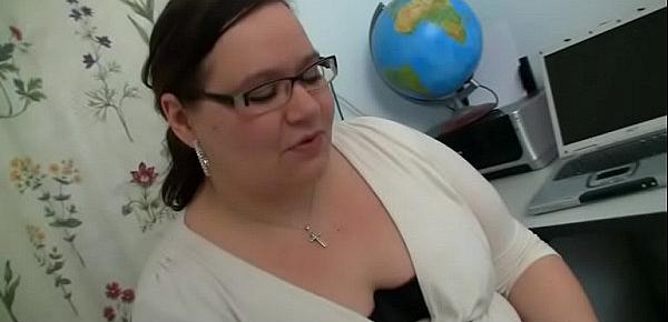  Big belly fat teacher seduces her student into sex